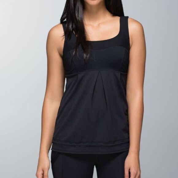 Lululemon Black Elevate Tank Top 10 Luxtreme Excellent DrawString Waist - Picture 1 of 12